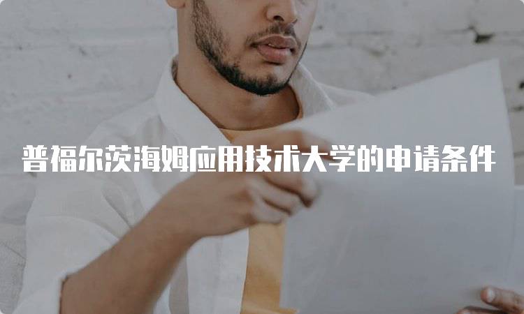 普福尔茨海姆应用技术大学的申请条件