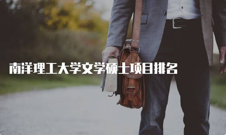 南洋理工大学文学硕士项目排名