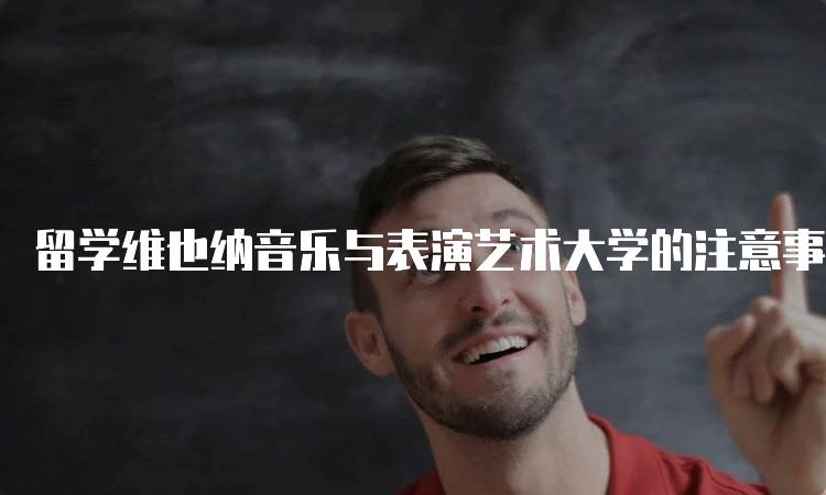 留学维也纳音乐与表演艺术大学的注意事项