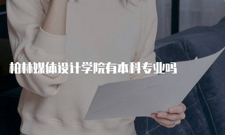 柏林媒体设计学院有本科专业吗